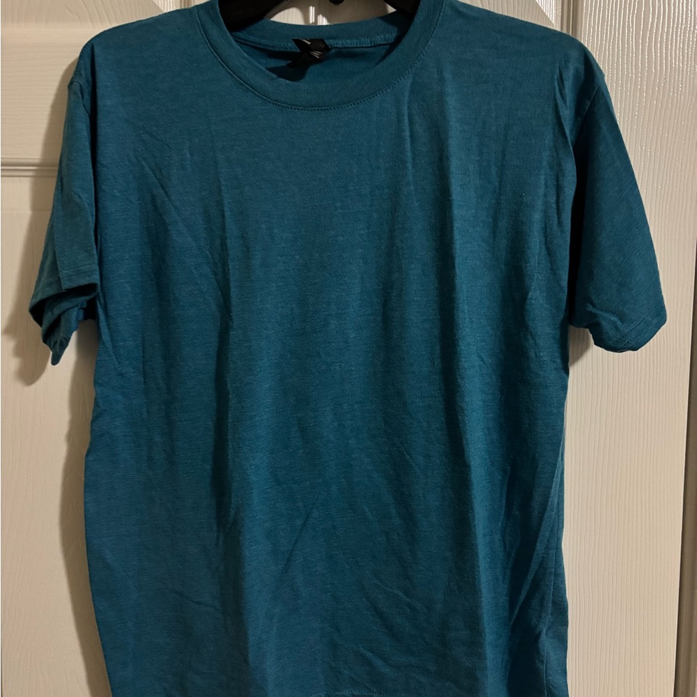 Anvil Men's Teal Short Sleeve Crewneck T-Shirt